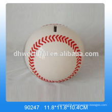 Ceramic baseball coin bank, money box,ceramic piggy box,ceramic cash boxceramic saving box